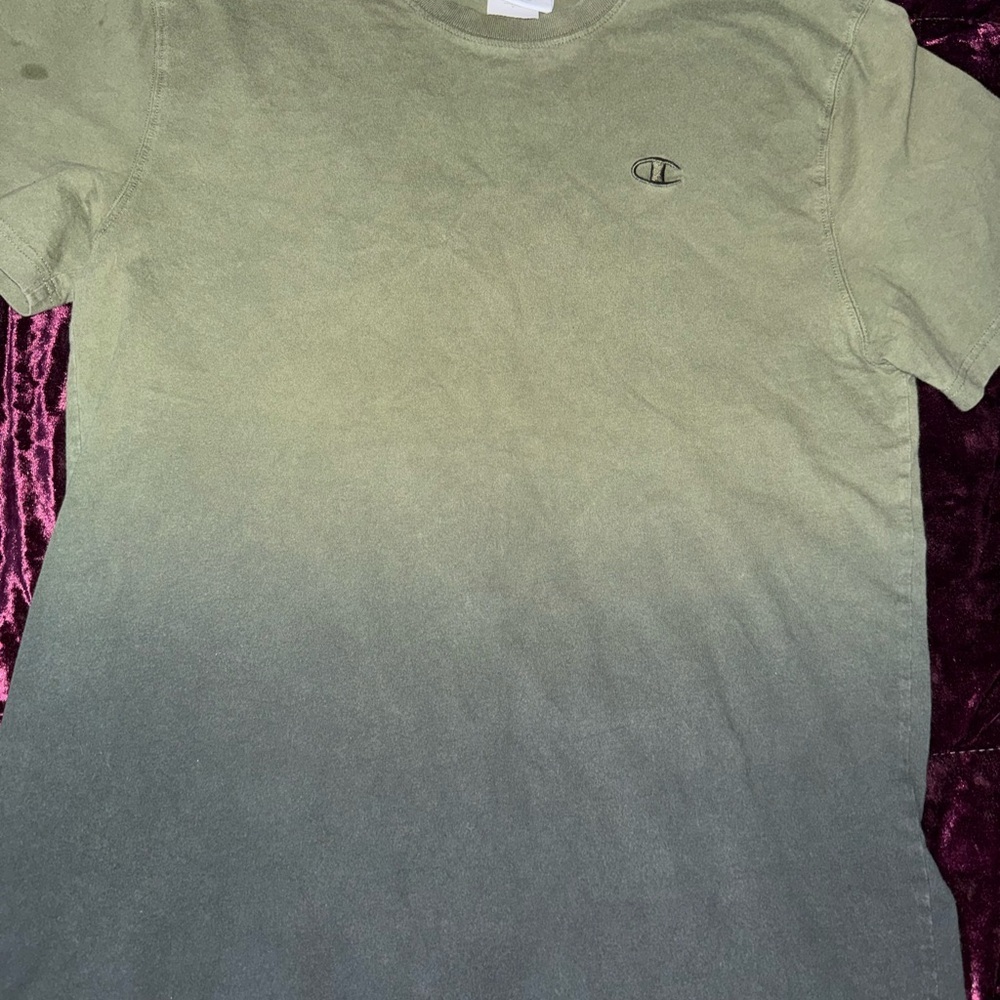 Champion Men's Fade-Dyed Olive Crew T-Shirt